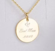 Mother's Day Geschenk Best Mom ever Halkette aus 925 Silber vergoldet